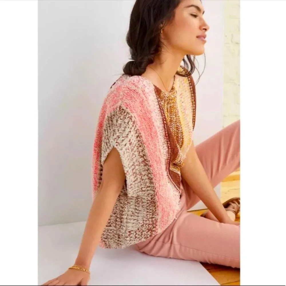 Anthropologie NWT Poncho Sweater Top 64% Cotton Size S. - Picture 2 of 8